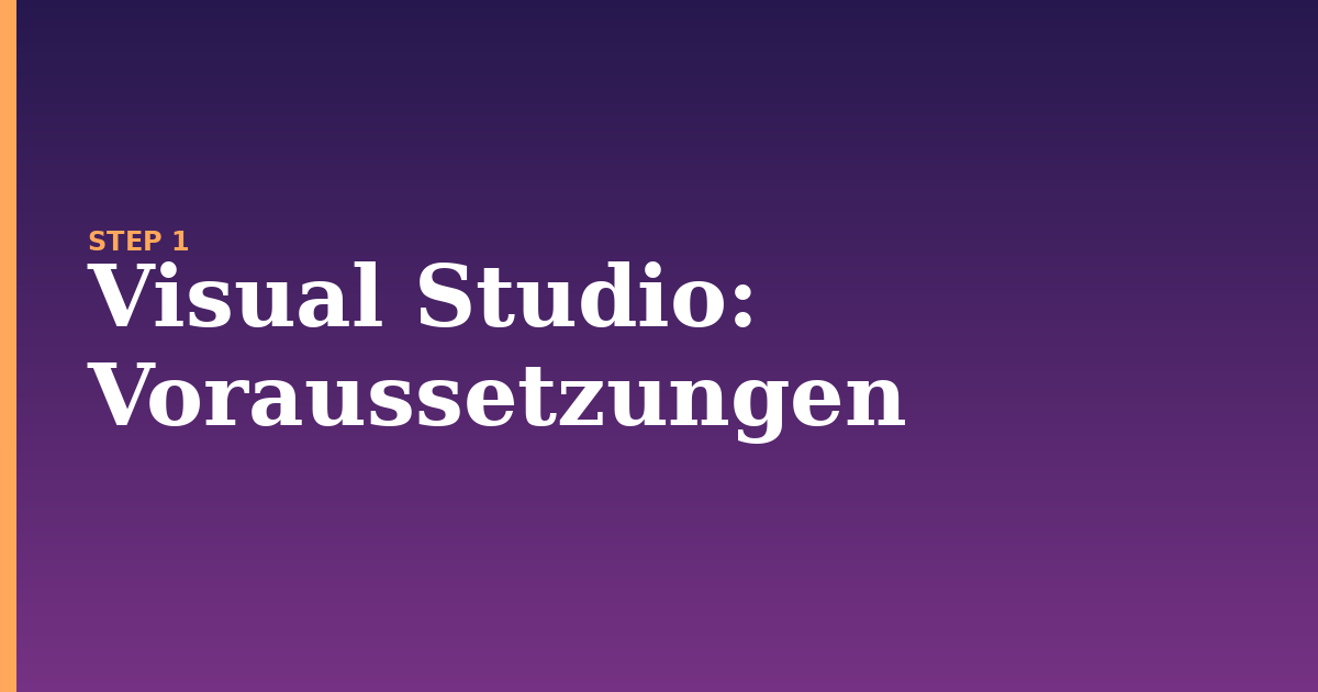 visual studio illustration for: Voraussetzungen