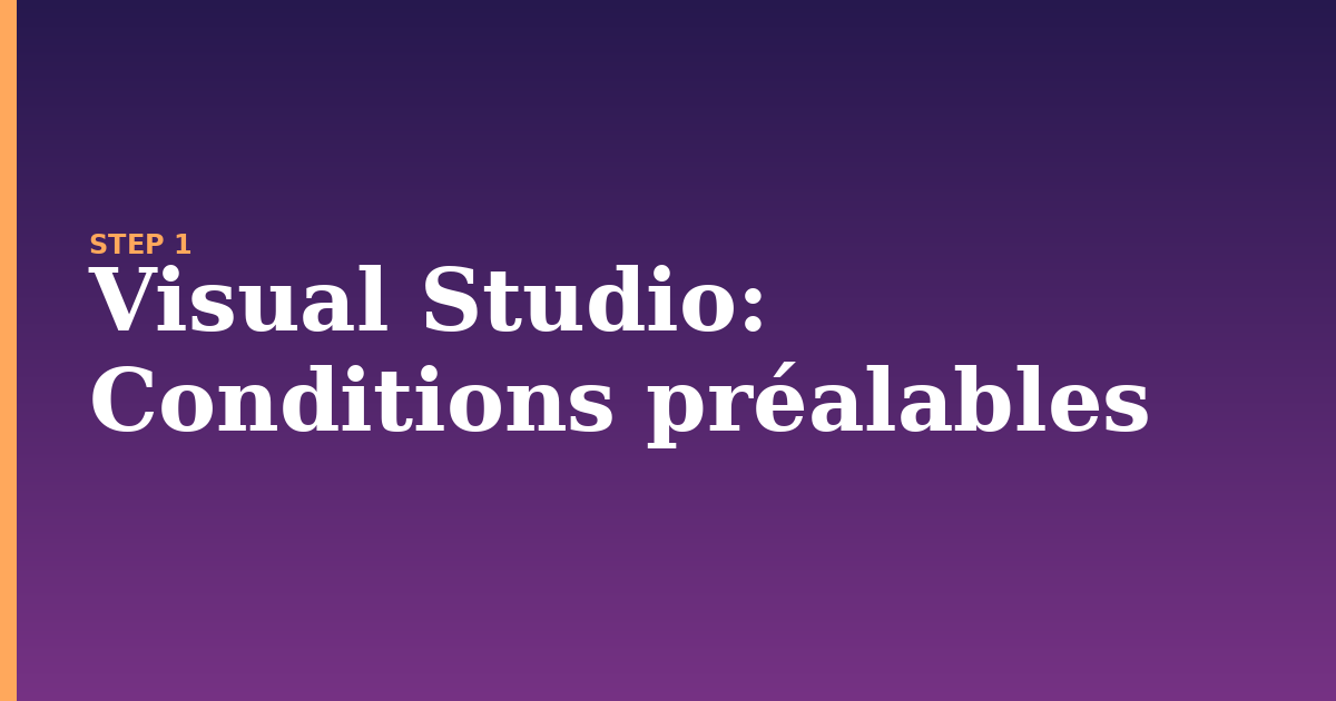 visual studio illustration for: Conditions préalables