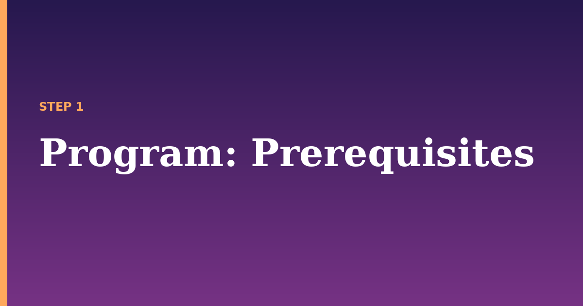 program illustration for: Prerequisites
