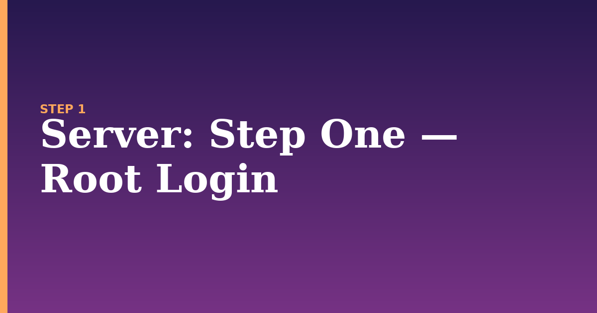 server illustration for: Step One — Root Login