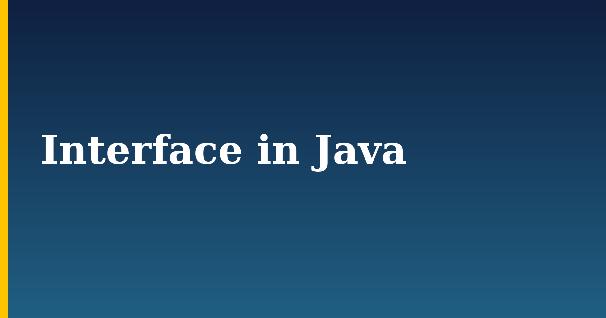 Interface in Java