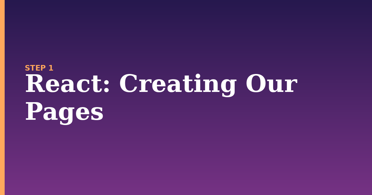 react illustration for: Creating Our Pages