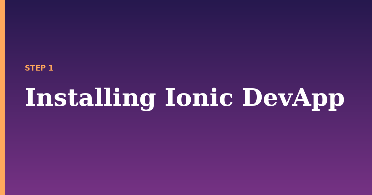 ionic devapp illustration for: Installing Ionic DevApp