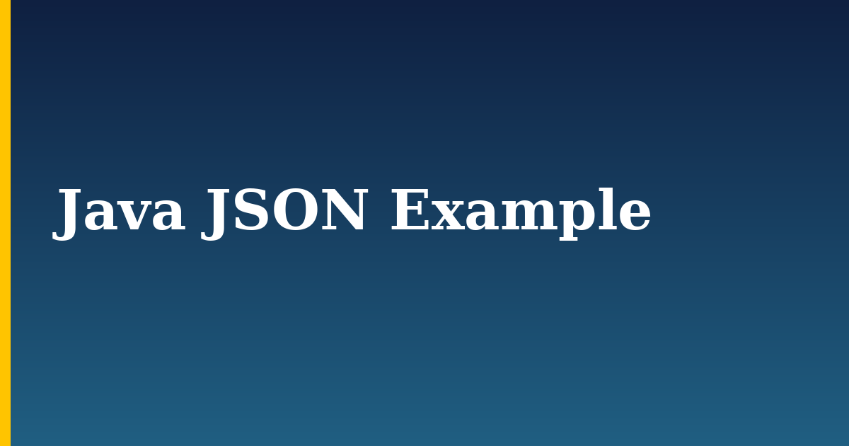 Java JSON Example