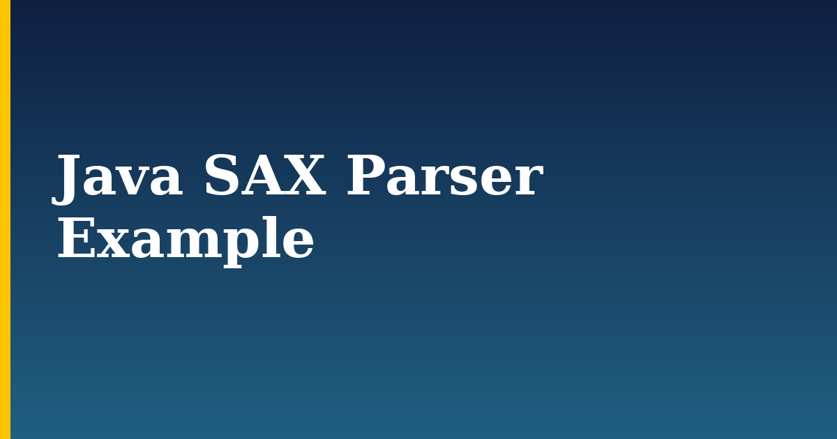 Java SAX Parser Example