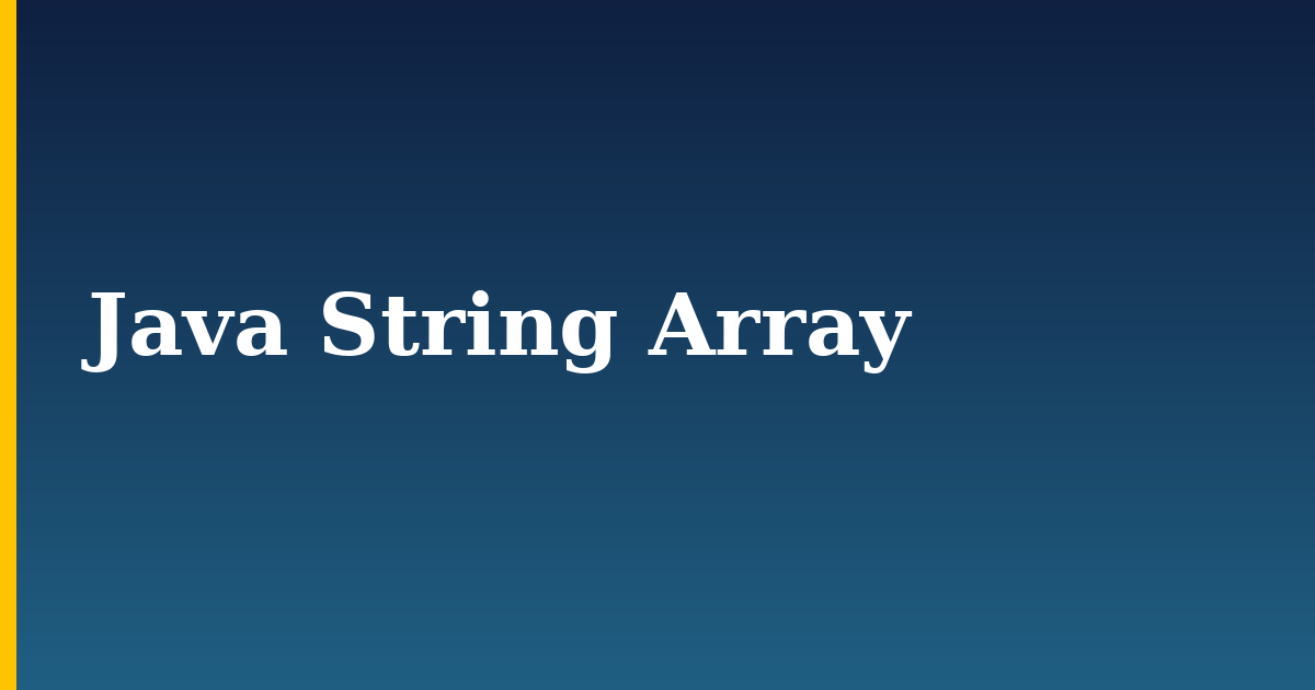 Java String Array