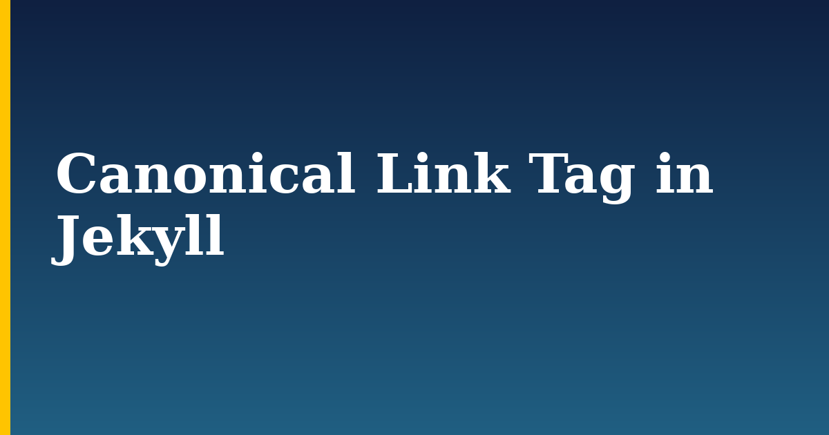 Canonical Link Tag in Jekyll
