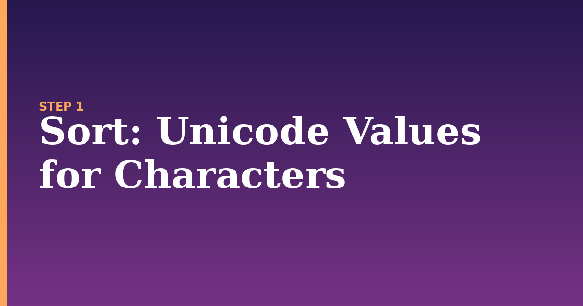 sort illustration for: Unicode Values for Characters