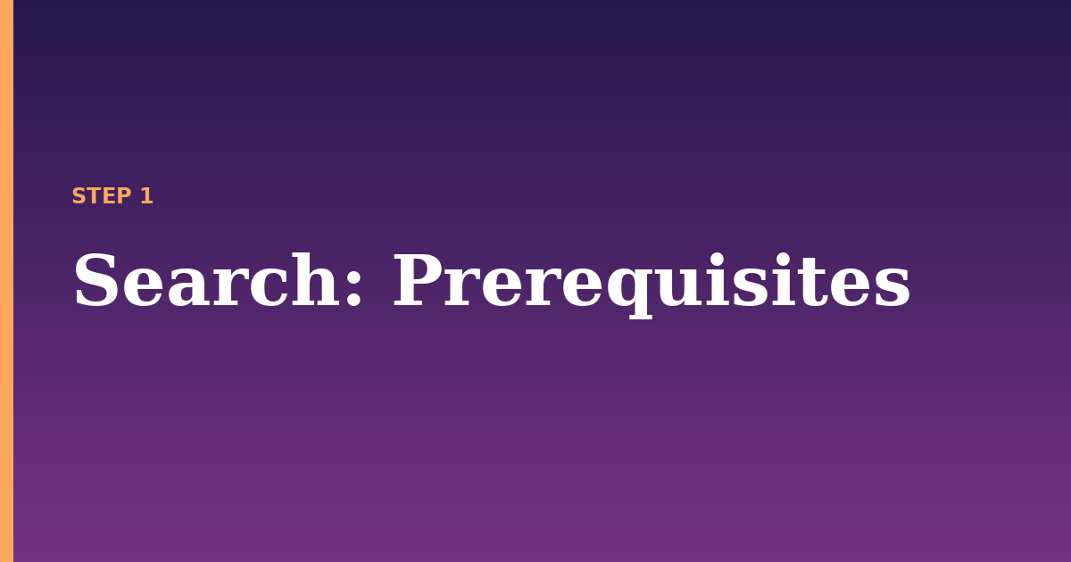 search illustration for: Prerequisites