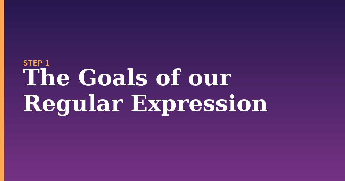 regular illustration for: The Goals of our Regular Expression