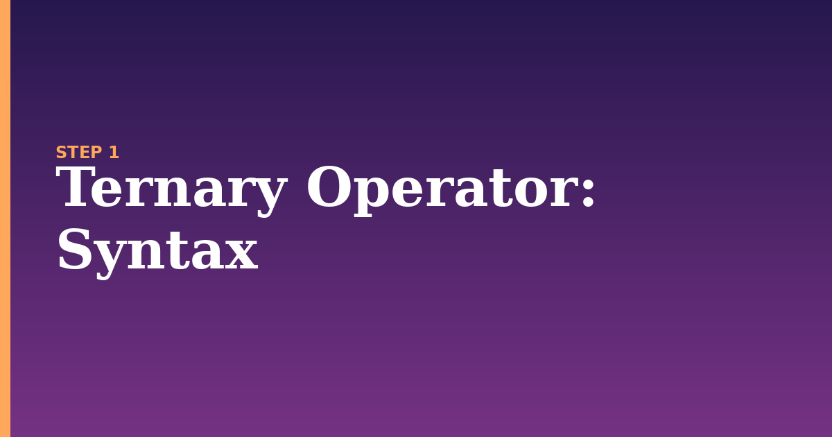 ternary operator illustration for: Syntax