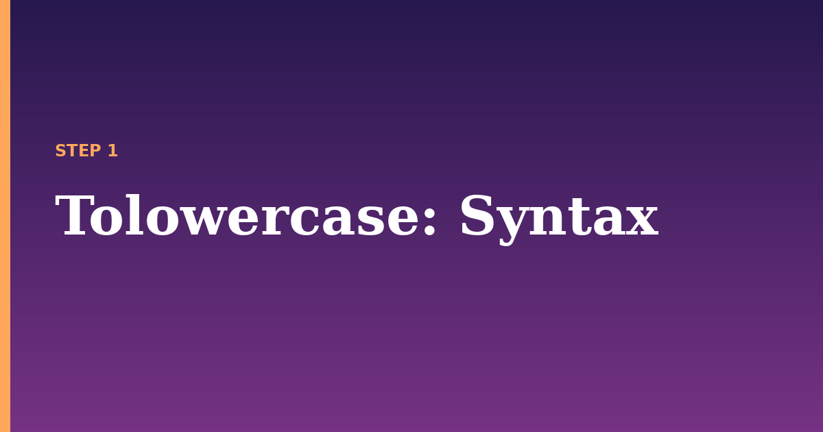 tolowercase illustration for: Syntax