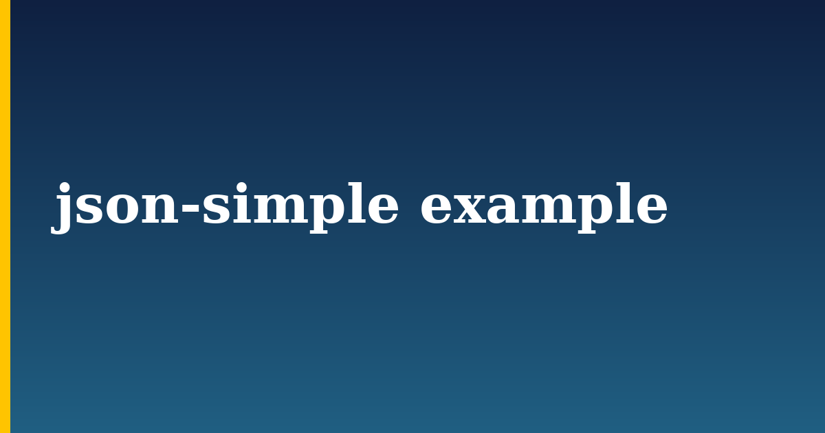 json-simple example — step-by-step Programming tutorial on Progressive Robot