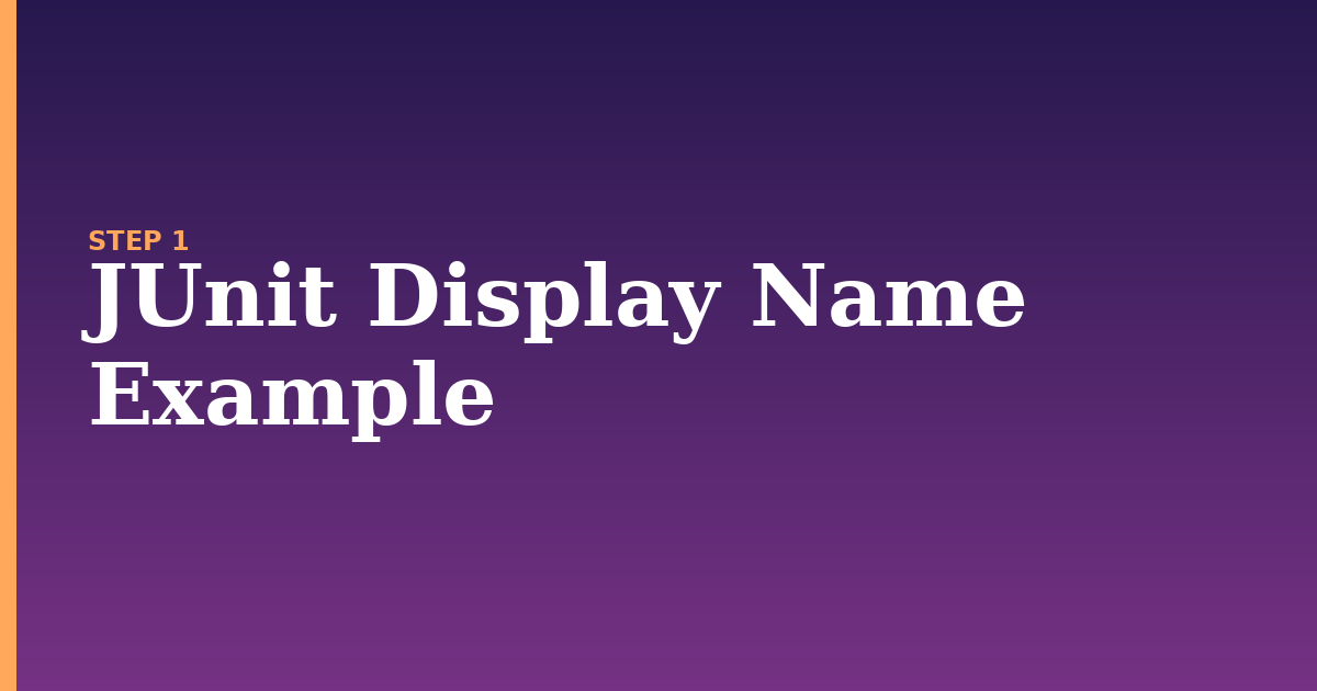 display name illustration for: JUnit Display Name Example