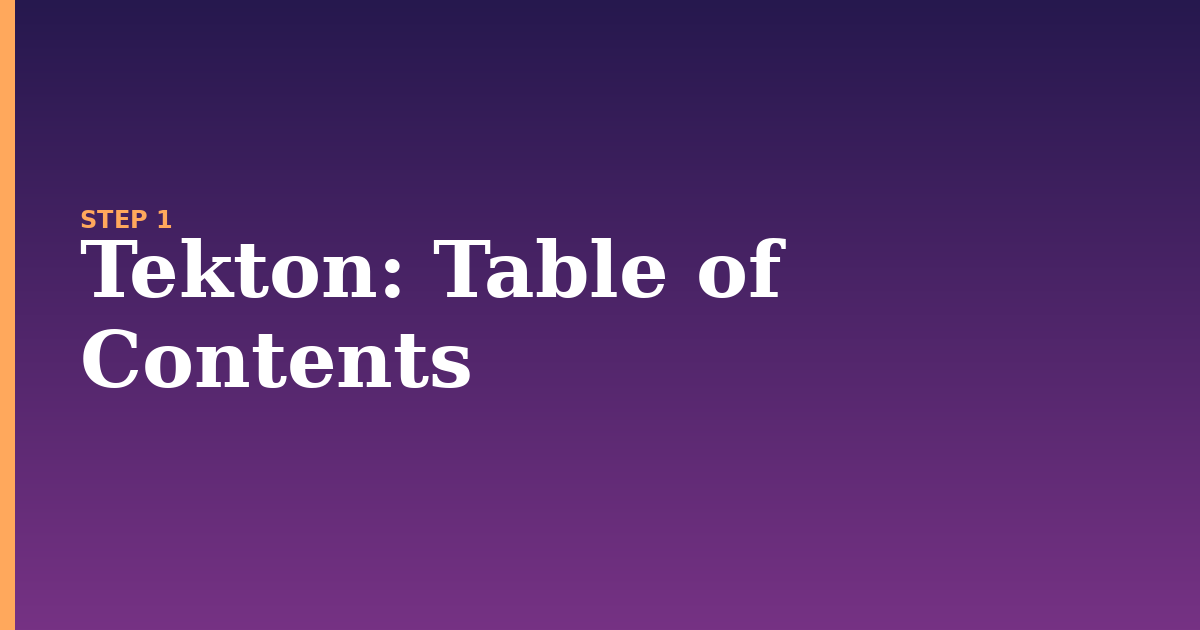 tekton illustration for: Table of Contents