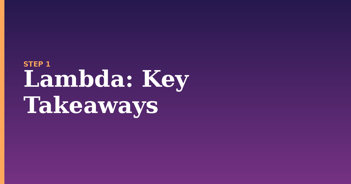lambda illustration for: Key Takeaways