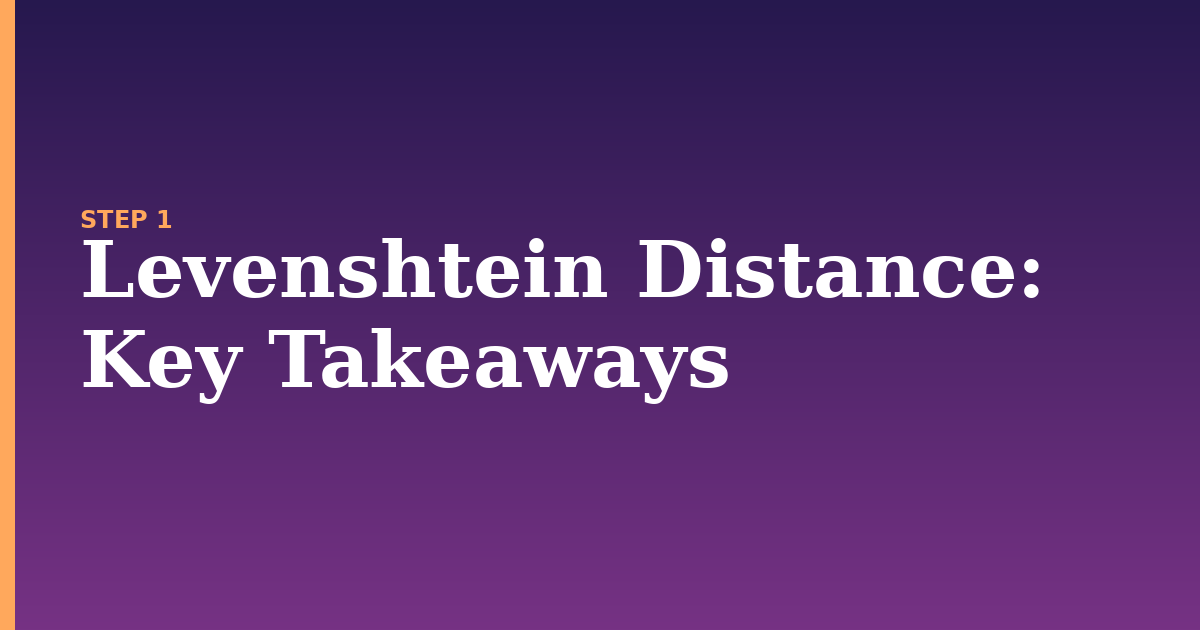 levenshtein distance illustration for: Key Takeaways