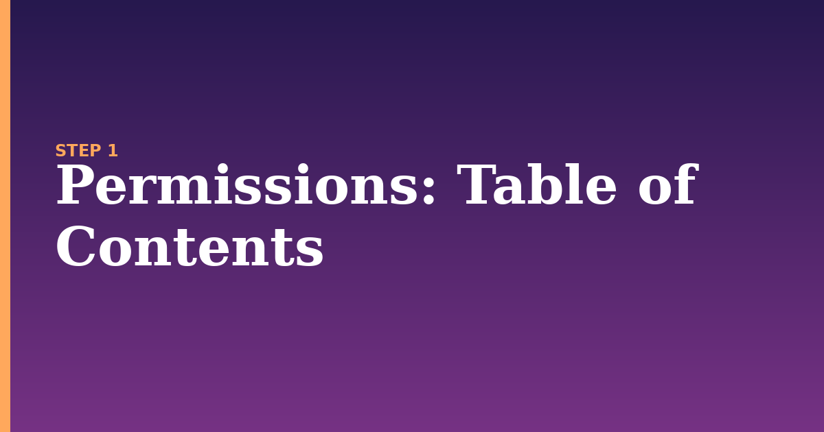 permissions illustration for: Table of Contents