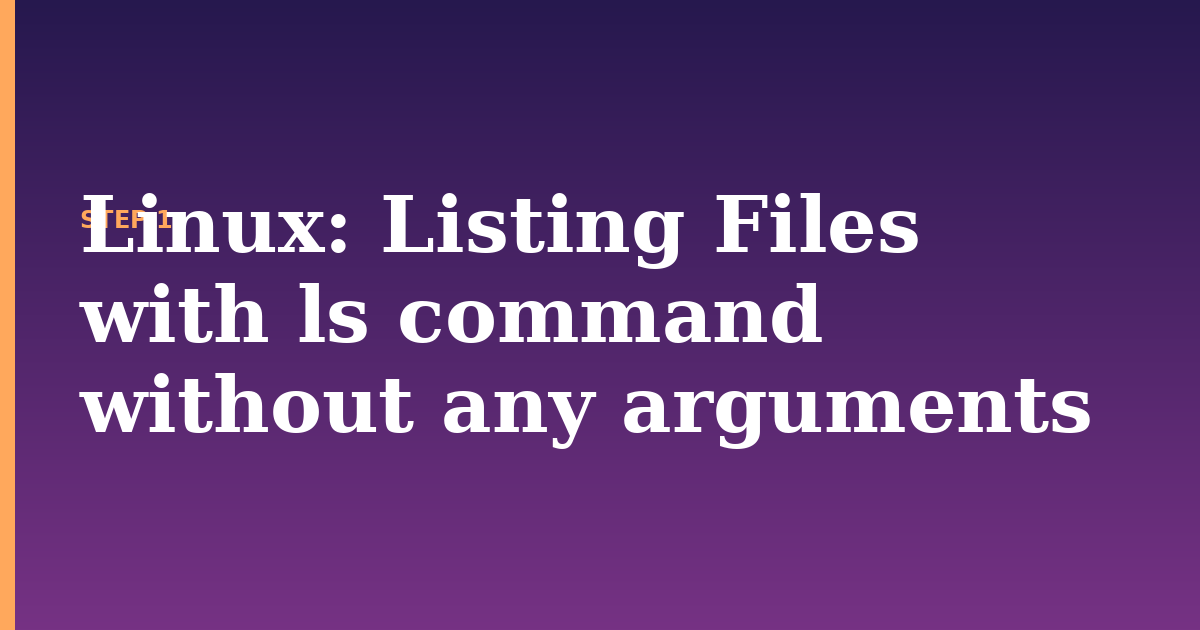 linux illustration for: Listing Files with ls command without any arguments