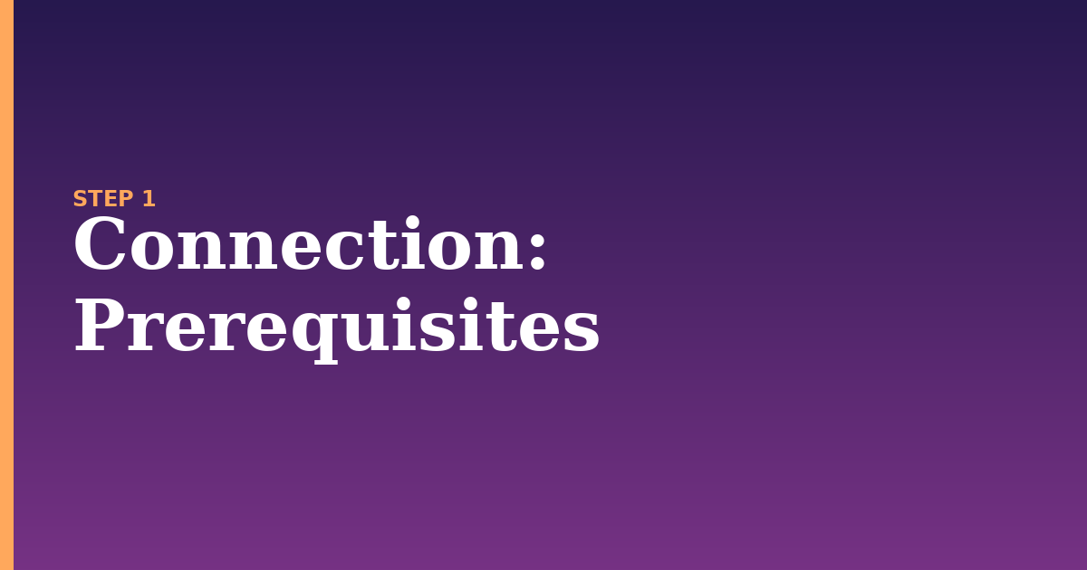 connection illustration for: Prerequisites
