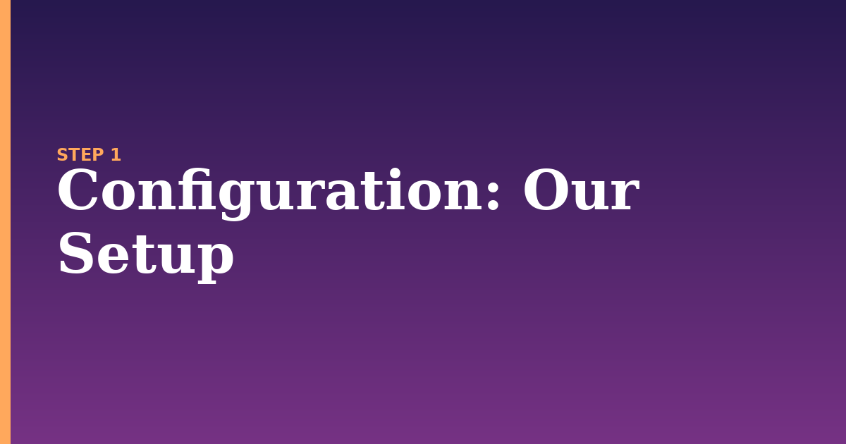 configuration illustration for: Our Setup