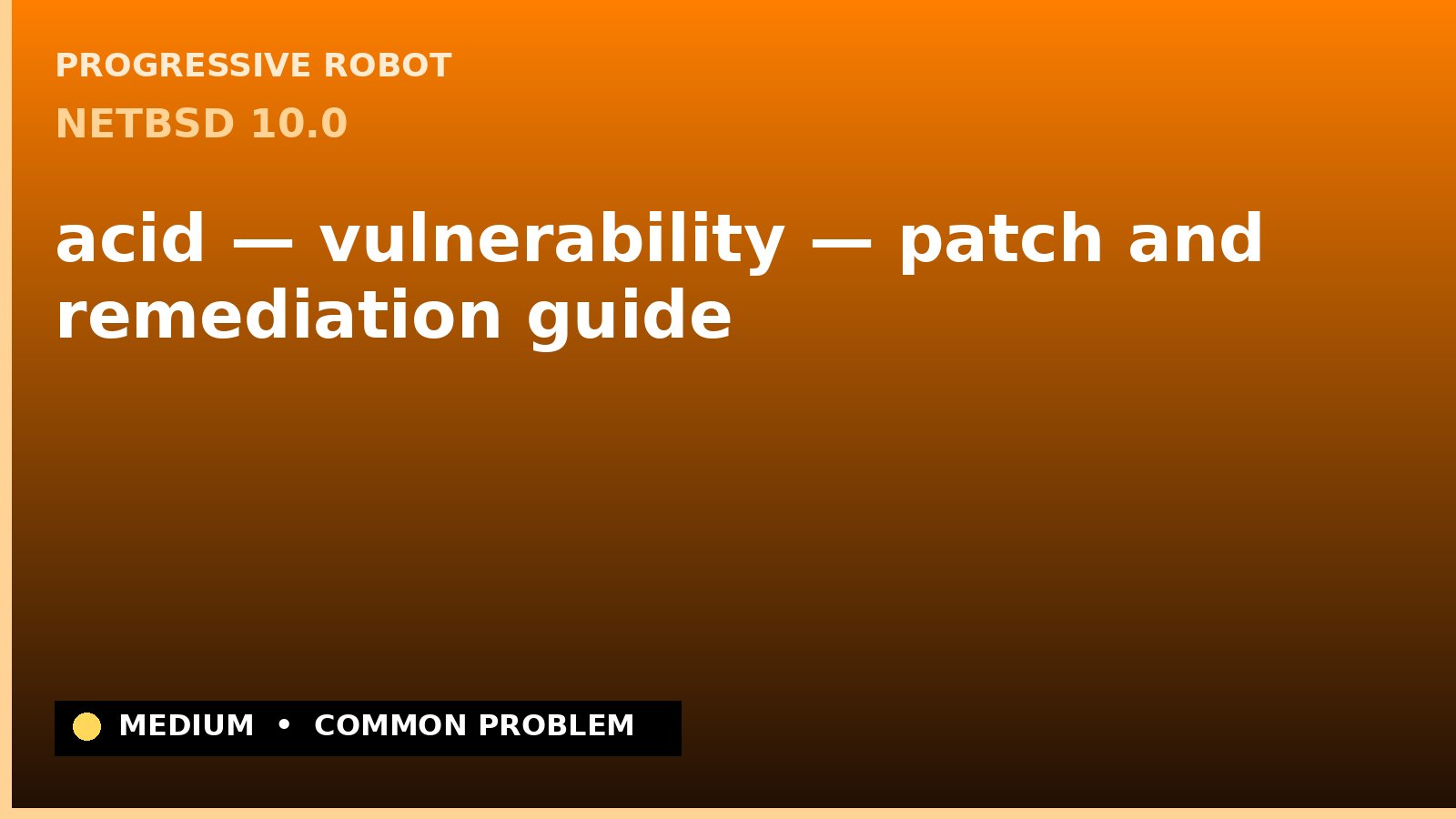 NetBSD 10.0 — acid — vulnerability — patch and remediation guide — diagnosis and fix on NetBSD 10.0