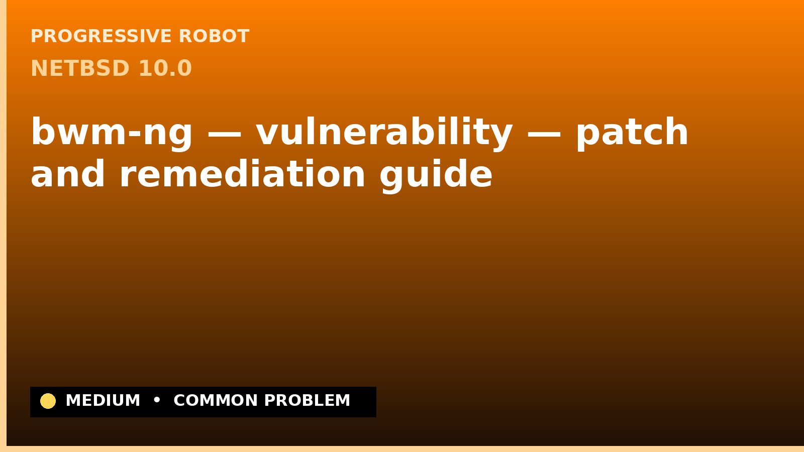 NetBSD 10.0 — bwm-ng — vulnerability — patch and remediation guide — diagnosis and fix on NetBSD 10.0