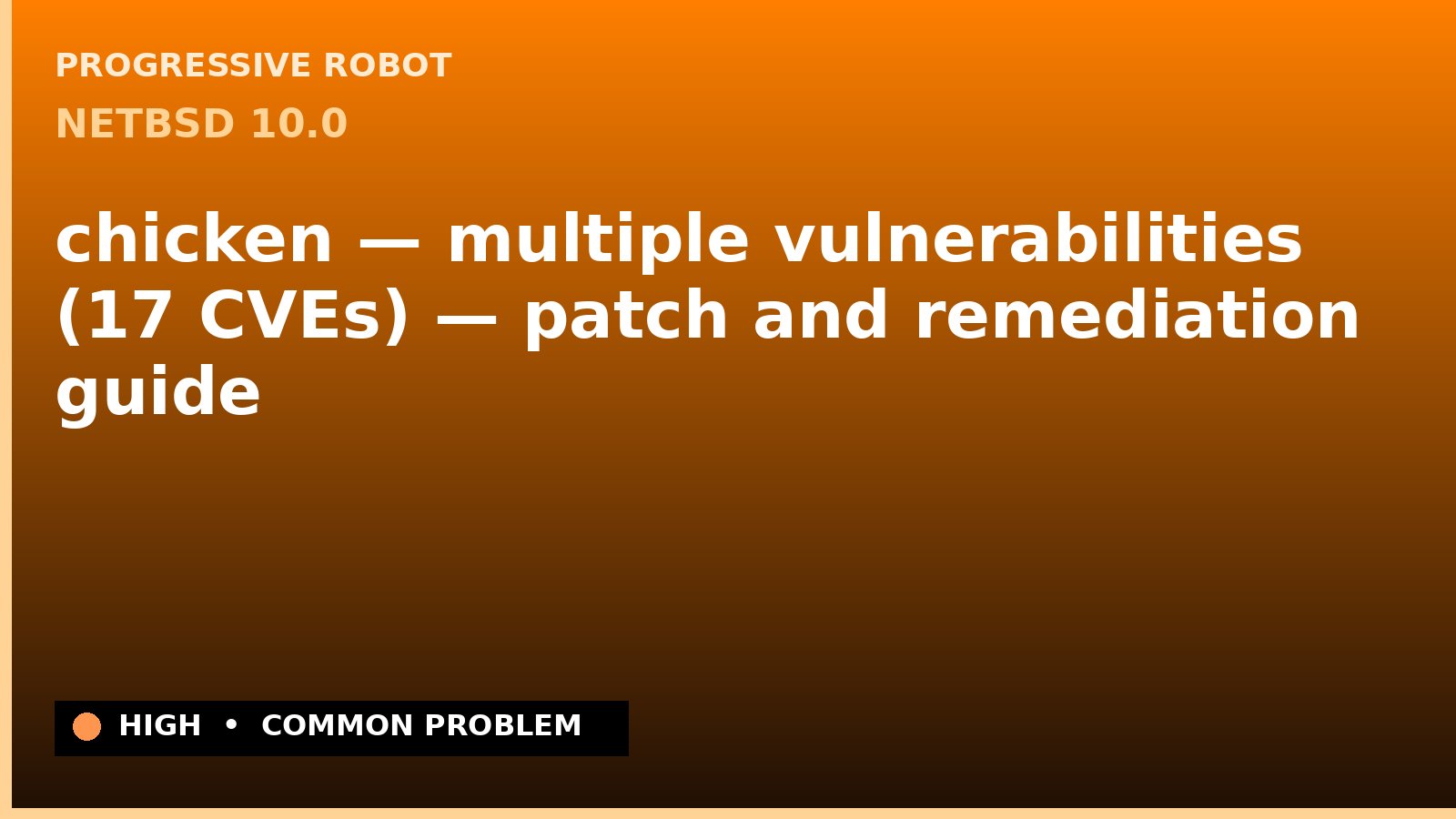 NetBSD 10.0 — chicken — multiple vulnerabilities (17 CVEs) — patch and remediation guide — diagnosis and fix on NetBSD 10.0