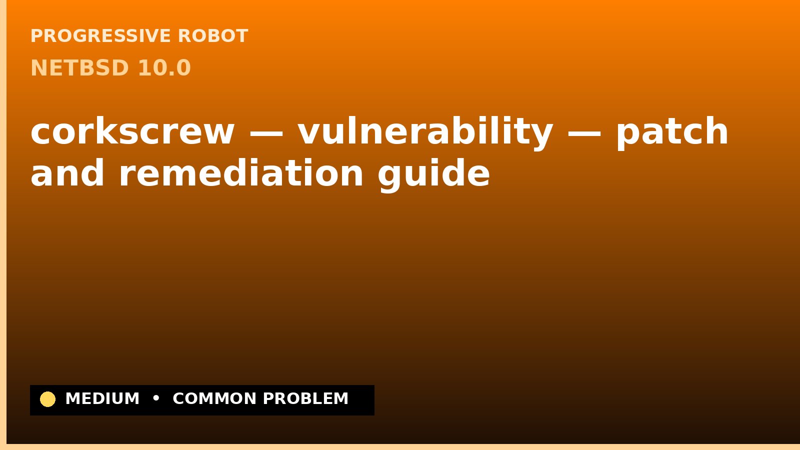 NetBSD 10.0 — corkscrew — vulnerability — patch and remediation guide — diagnosis and fix on NetBSD 10.0