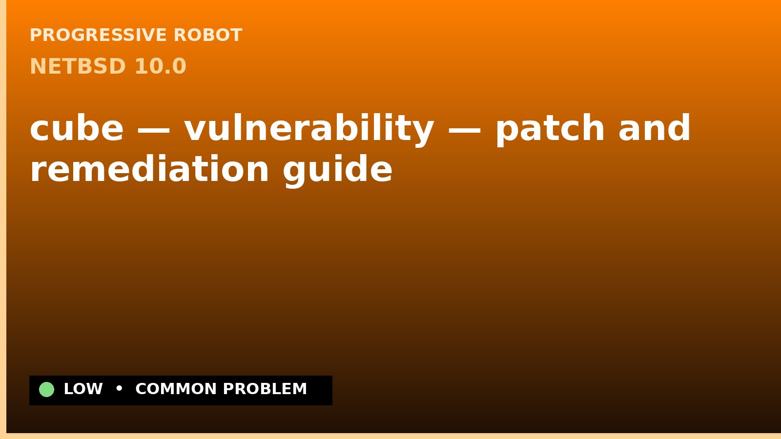 NetBSD 10.0 — cube — vulnerability — patch and remediation guide — diagnosis and fix on NetBSD 10.0