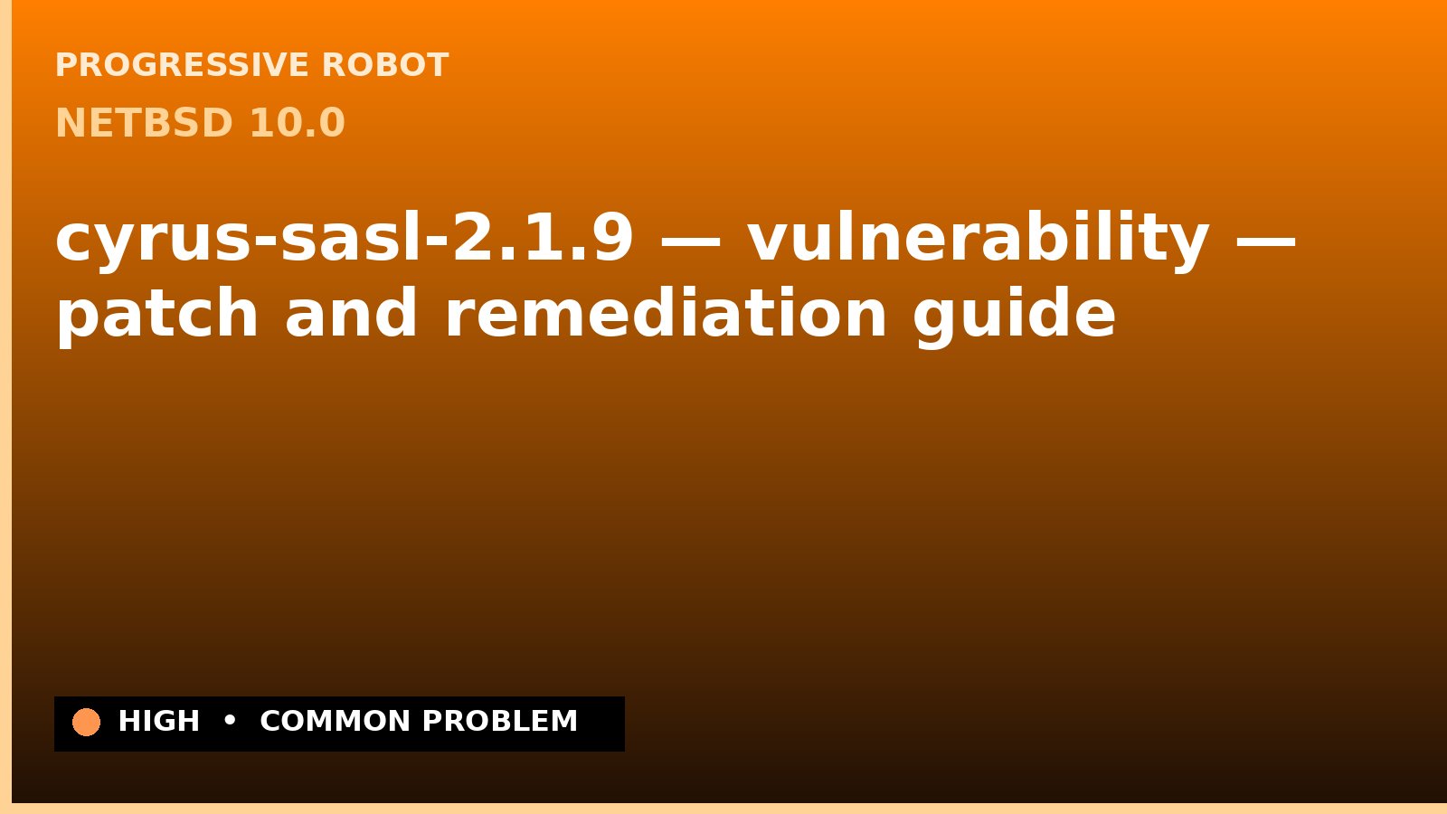 NetBSD 10.0 — cyrus-sasl-2.1.9 — vulnerability — patch and remediation guide — diagnosis and fix on NetBSD 10.0