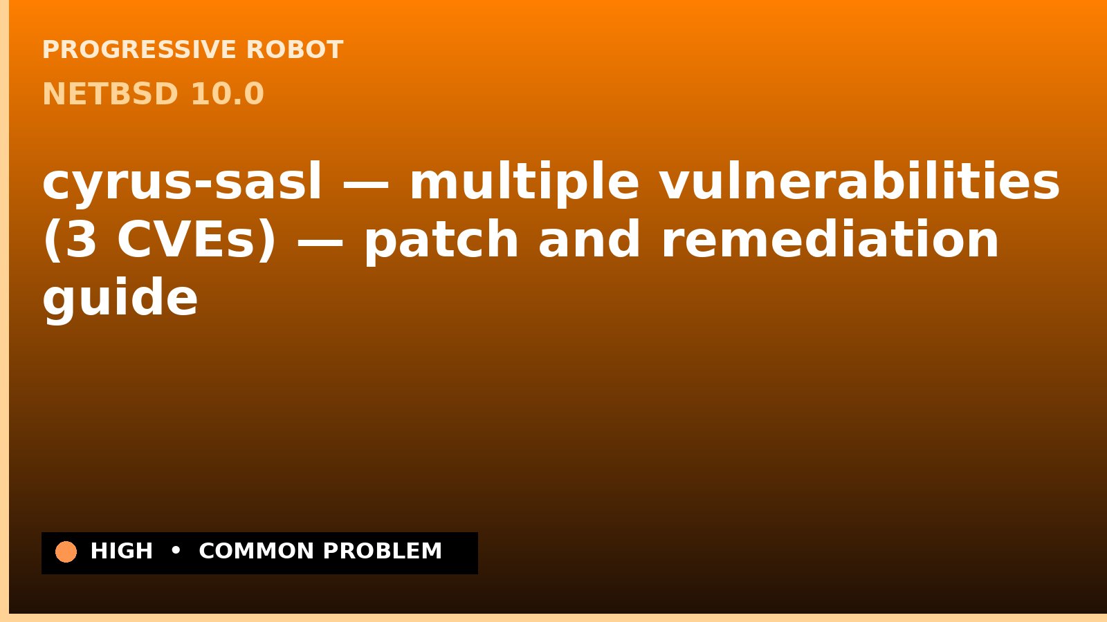 NetBSD 10.0 — cyrus-sasl — multiple vulnerabilities (3 CVEs) — patch and remediation guide — diagnosis and fix on NetBSD 10.0