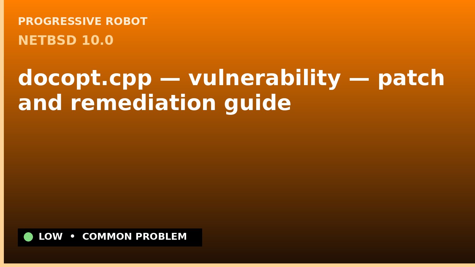 NetBSD 10.0 — docopt.cpp — vulnerability — patch and remediation guide — diagnosis and fix on NetBSD 10.0