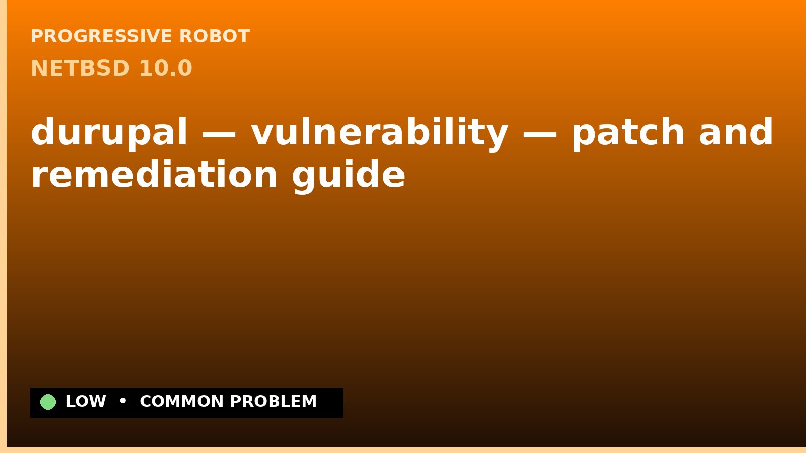 NetBSD 10.0 — durupal — vulnerability — patch and remediation guide — diagnosis and fix on NetBSD 10.0