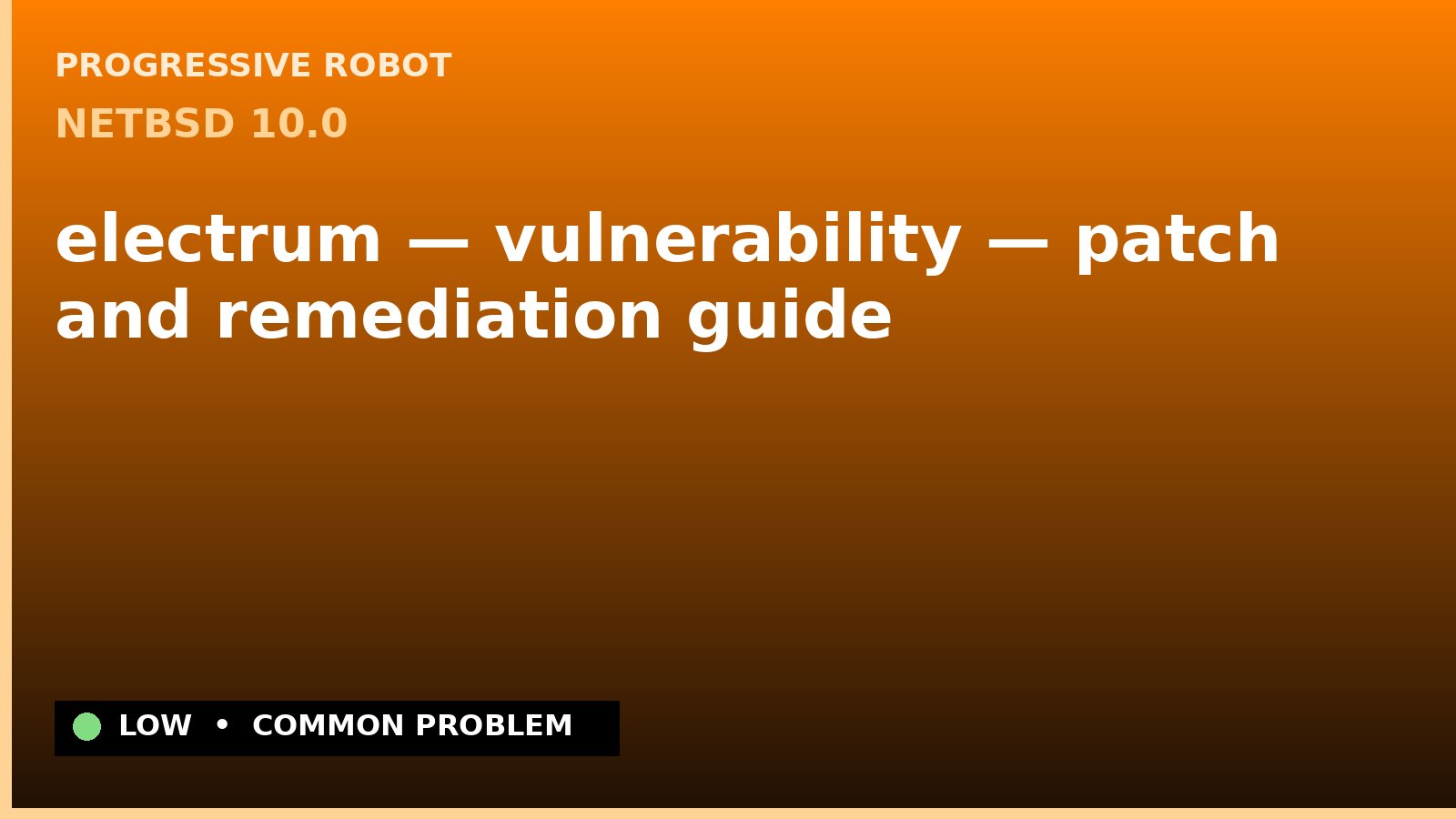 NetBSD 10.0 — electrum — vulnerability — patch and remediation guide — diagnosis and fix on NetBSD 10.0