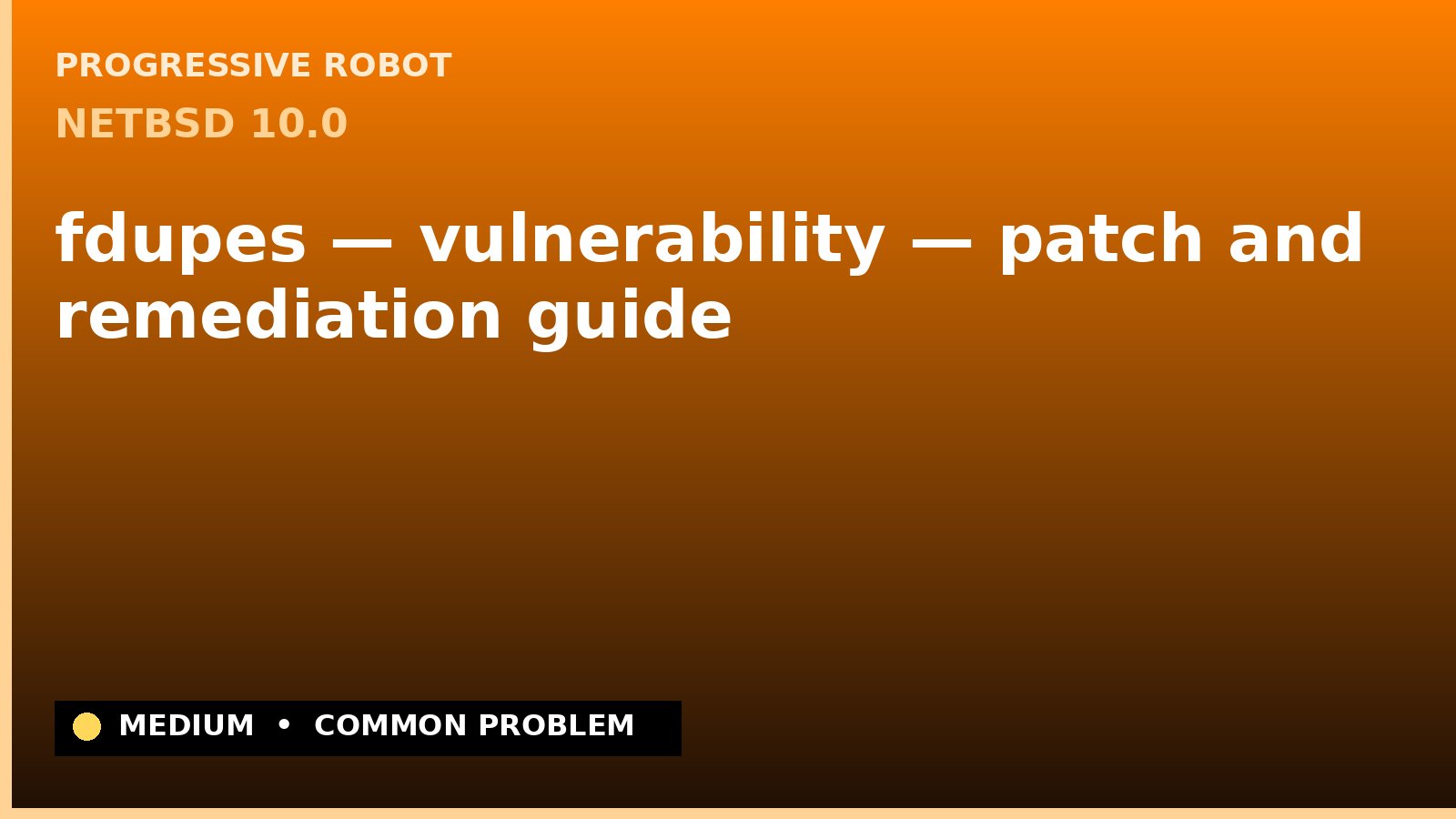 NetBSD 10.0 — fdupes — vulnerability — patch and remediation guide — diagnosis and fix on NetBSD 10.0