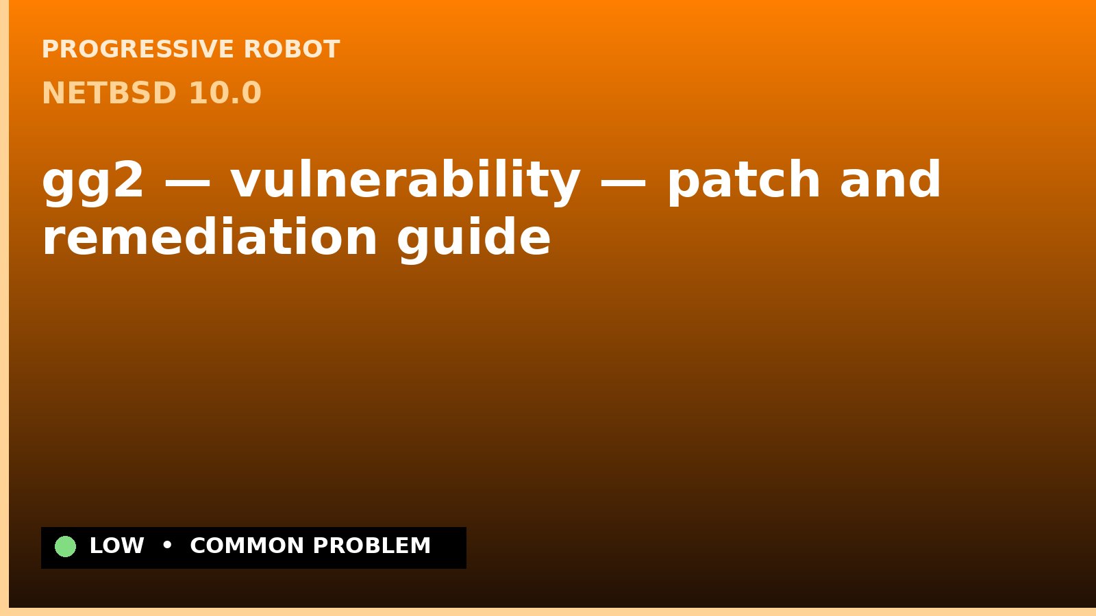 NetBSD 10.0 — gg2 — vulnerability — patch and remediation guide — diagnosis and fix on NetBSD 10.0