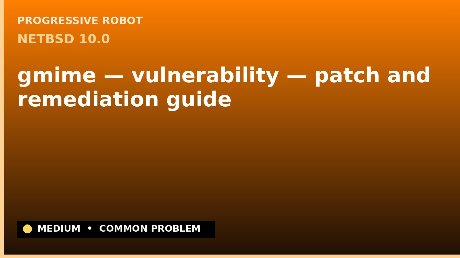 NetBSD 10.0 — gmime — vulnerability — patch and remediation guide — diagnosis and fix on NetBSD 10.0