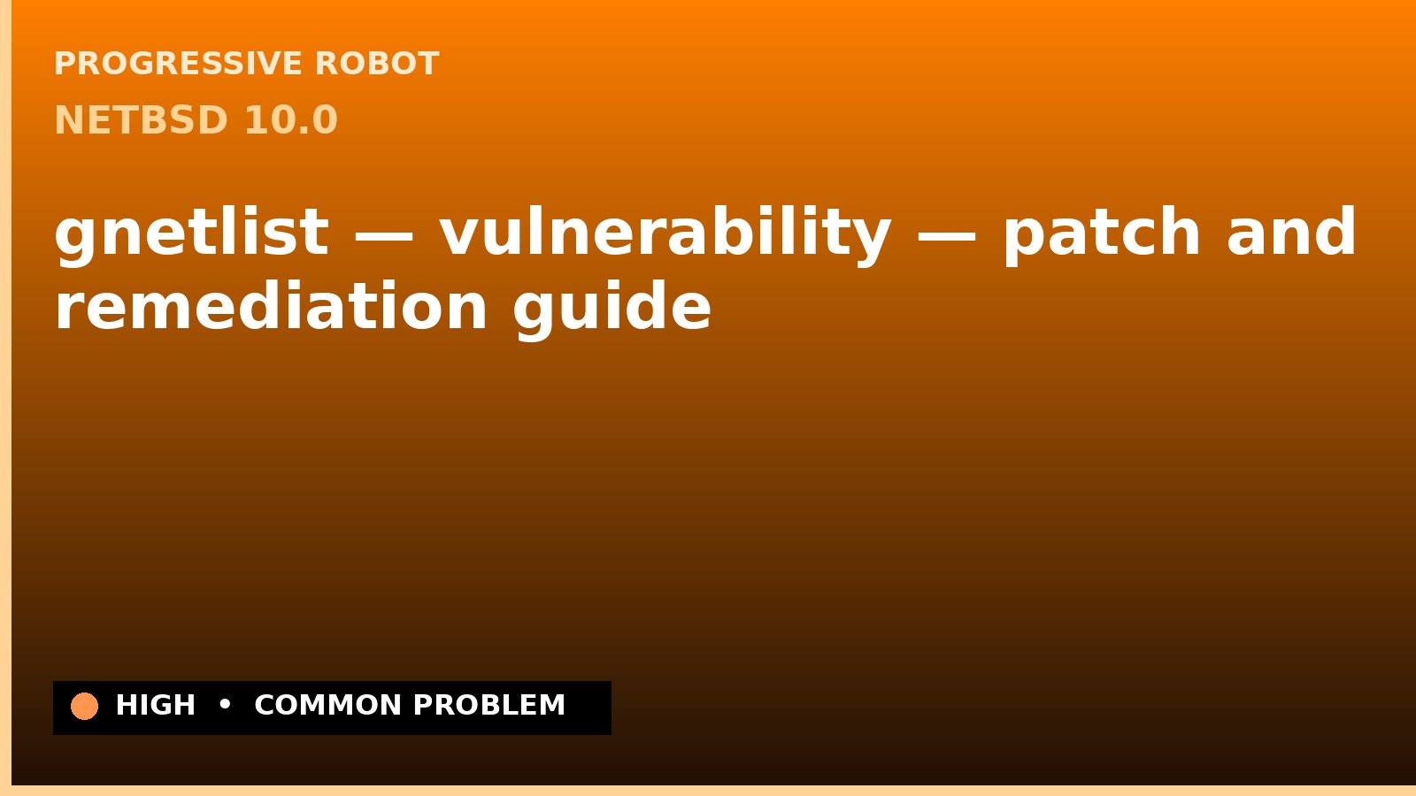 NetBSD 10.0 — gnetlist — vulnerability — patch and remediation guide — diagnosis and fix on NetBSD 10.0