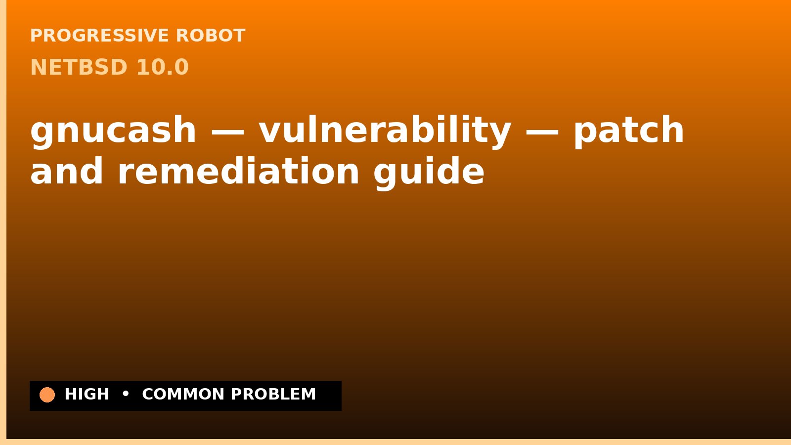 NetBSD 10.0 — gnucash — vulnerability — patch and remediation guide — diagnosis and fix on NetBSD 10.0