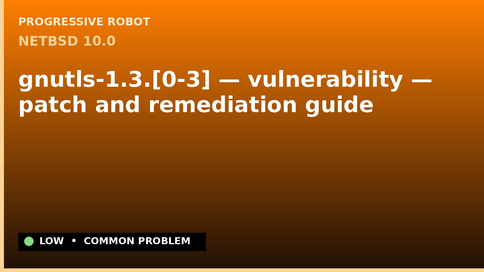 NetBSD 10.0 — gnutls-1.3.[0-3] — vulnerability — patch and remediation guide — diagnosis and fix on NetBSD 10.0