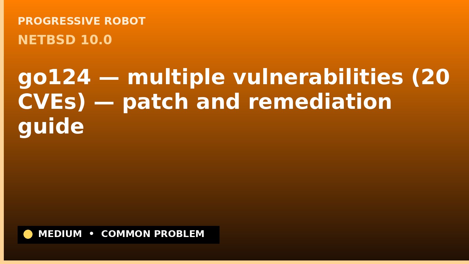 NetBSD 10.0 — go124 — multiple vulnerabilities (20 CVEs) — patch and remediation guide — diagnosis and fix on NetBSD 10.0