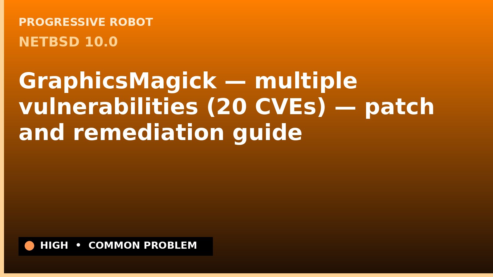 NetBSD 10.0 — GraphicsMagick — multiple vulnerabilities (20 CVEs) — patch and remediation guide — diagnosis and fix on NetBSD 10.0