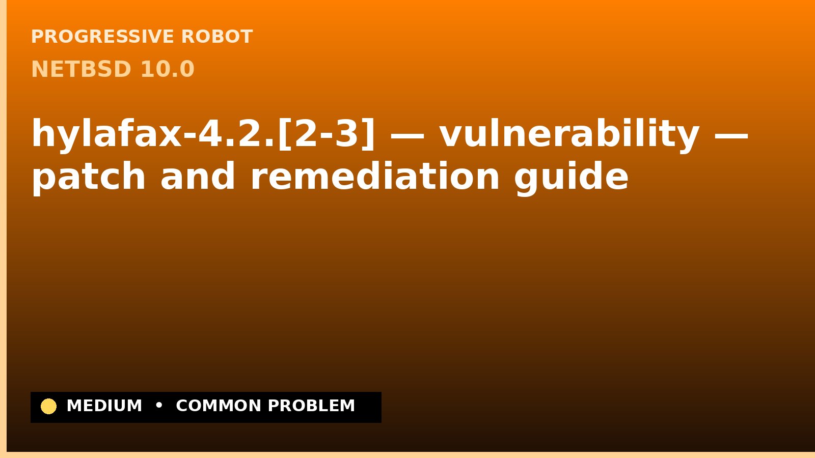 NetBSD 10.0 — hylafax-4.2.[2-3] — vulnerability — patch and remediation guide — diagnosis and fix on NetBSD 10.0