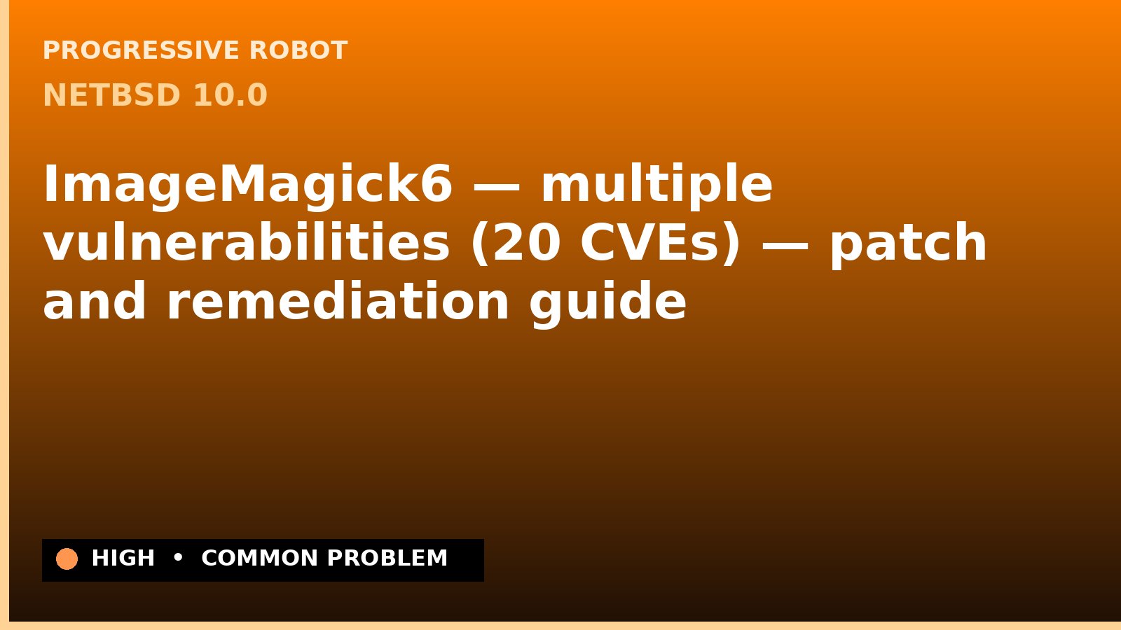 NetBSD 10.0 — ImageMagick6 — multiple vulnerabilities (20 CVEs) — patch and remediation guide — diagnosis and fix on NetBSD 10.0