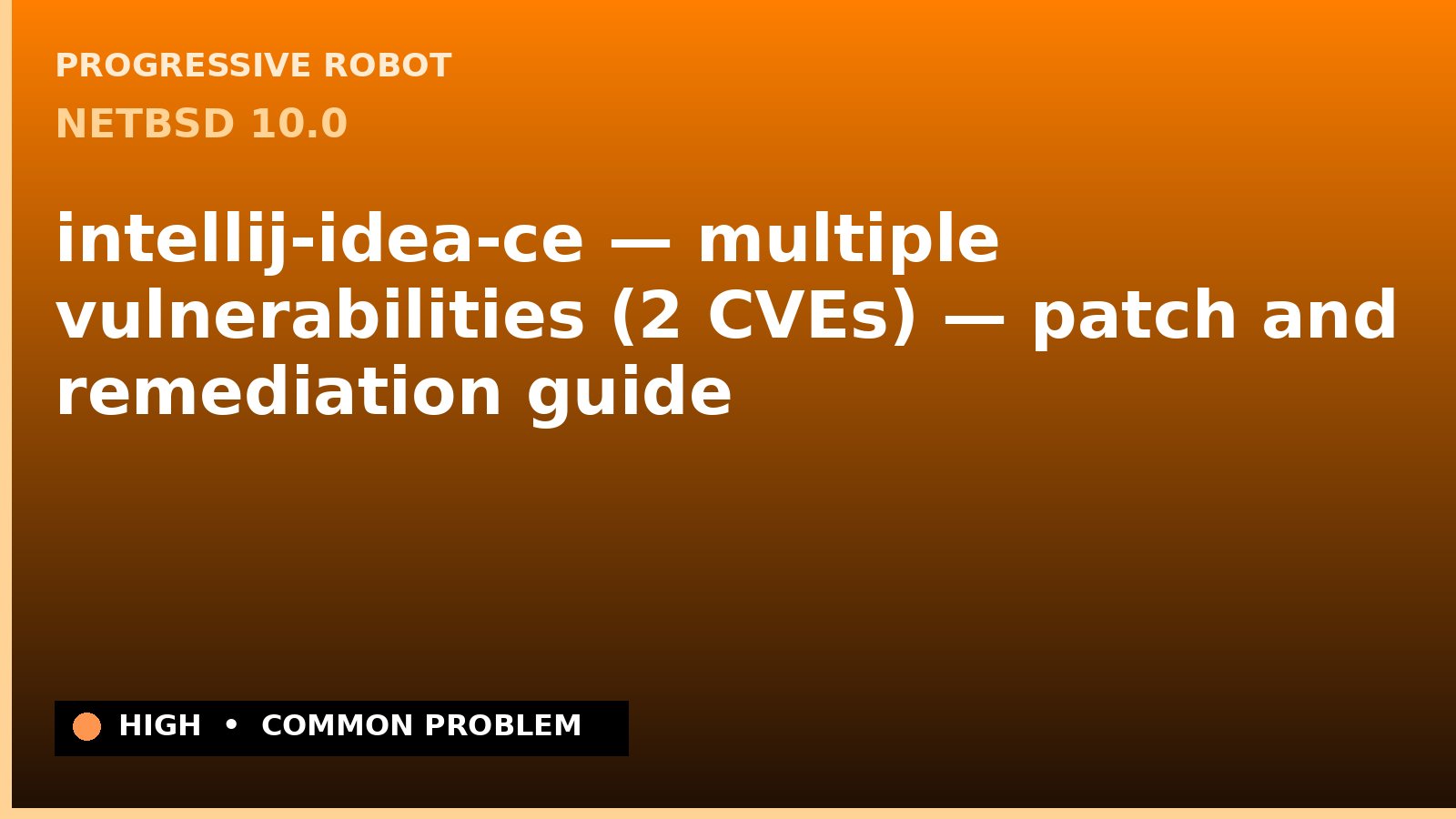 NetBSD 10.0 — intellij-idea-ce — multiple vulnerabilities (2 CVEs) — patch and remediation guide — diagnosis and fix on NetBSD 10.0