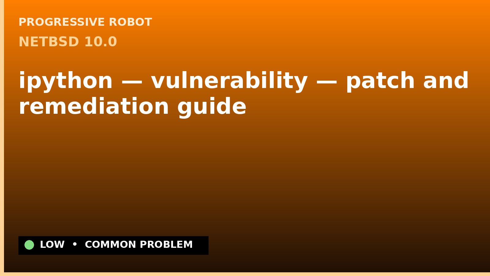 NetBSD 10.0 — ipython — vulnerability — patch and remediation guide — diagnosis and fix on NetBSD 10.0