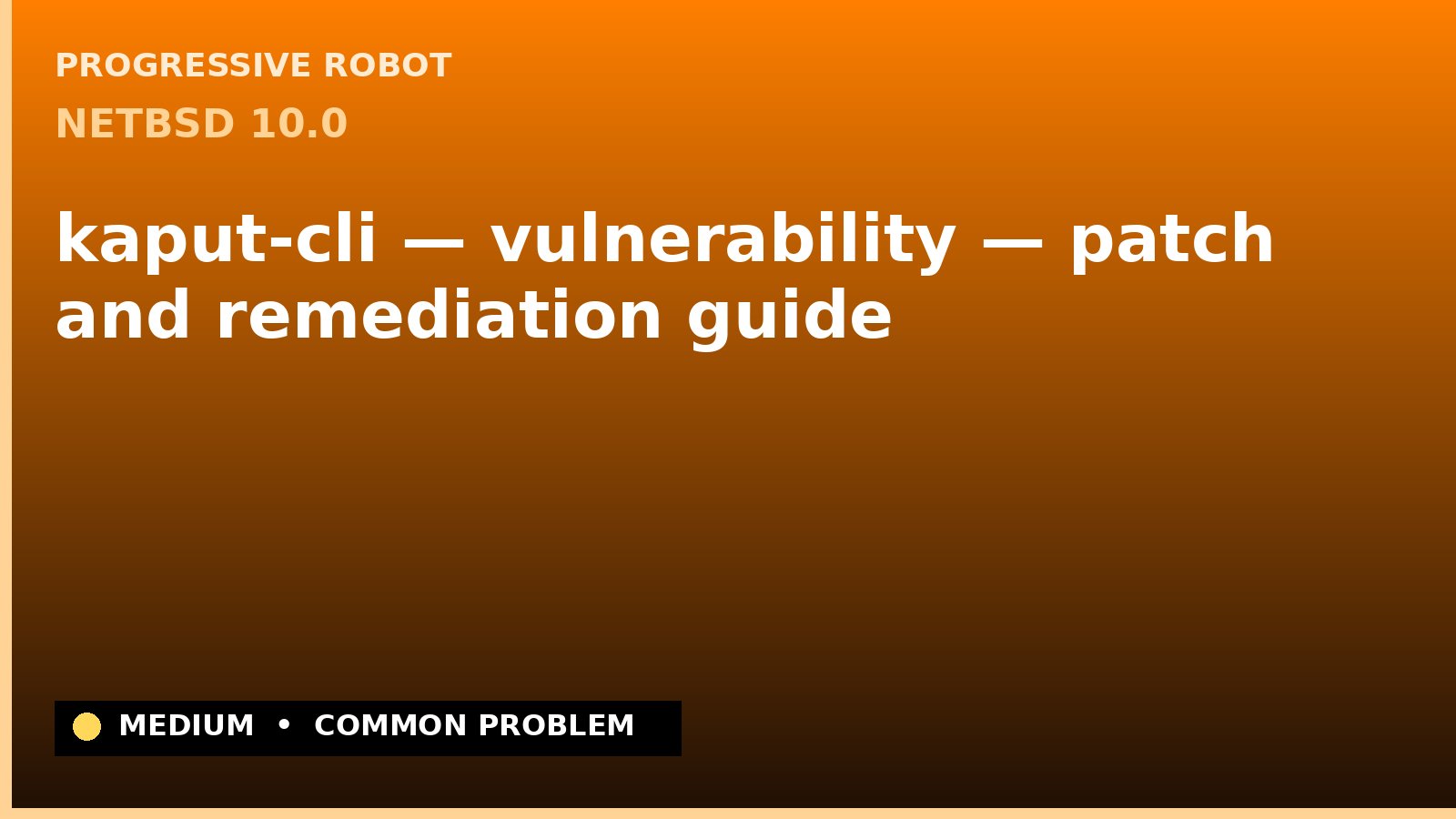NetBSD 10.0 — kaput-cli — vulnerability — patch and remediation guide — diagnosis and fix on NetBSD 10.0