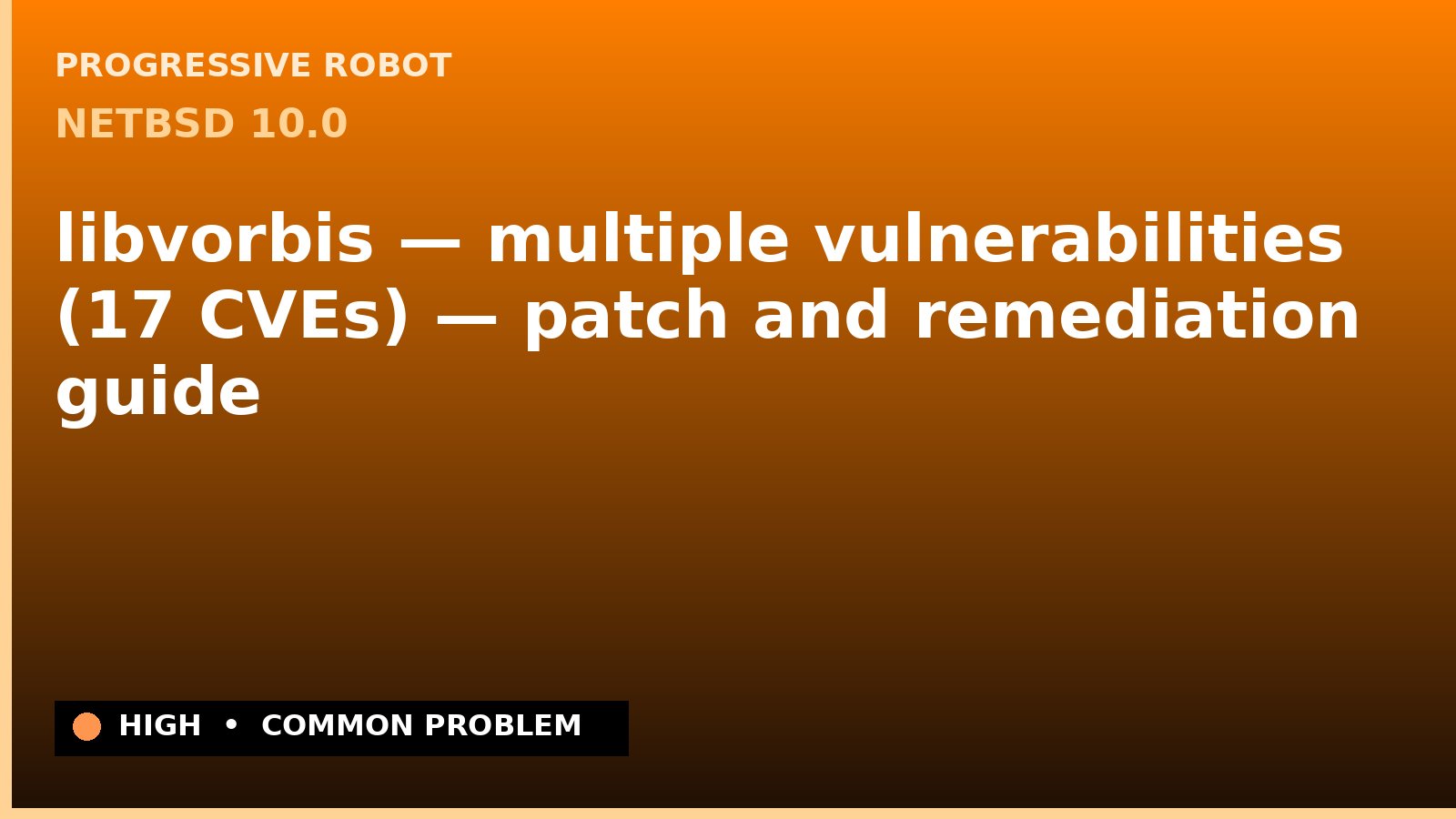 NetBSD 10.0 — libvorbis — multiple vulnerabilities (17 CVEs) — patch and remediation guide — diagnosis and fix on NetBSD 10.0