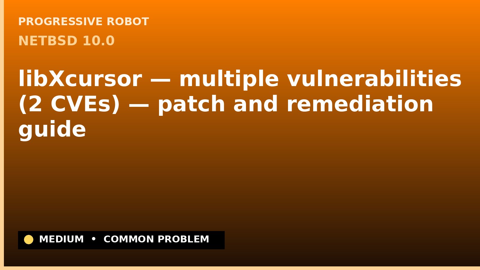 NetBSD 10.0 — libXcursor — multiple vulnerabilities (2 CVEs) — patch and remediation guide — diagnosis and fix on NetBSD 10.0